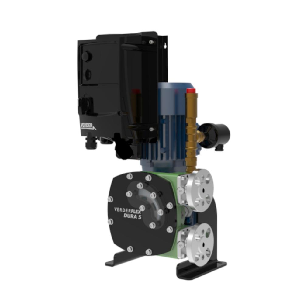 Verderflex iDura5 peristaltisk pumpe - 5 bar - 0,37 kW - 2 til 23 l/t - NR/NBR eller CSM slange - 230 eller 400 V