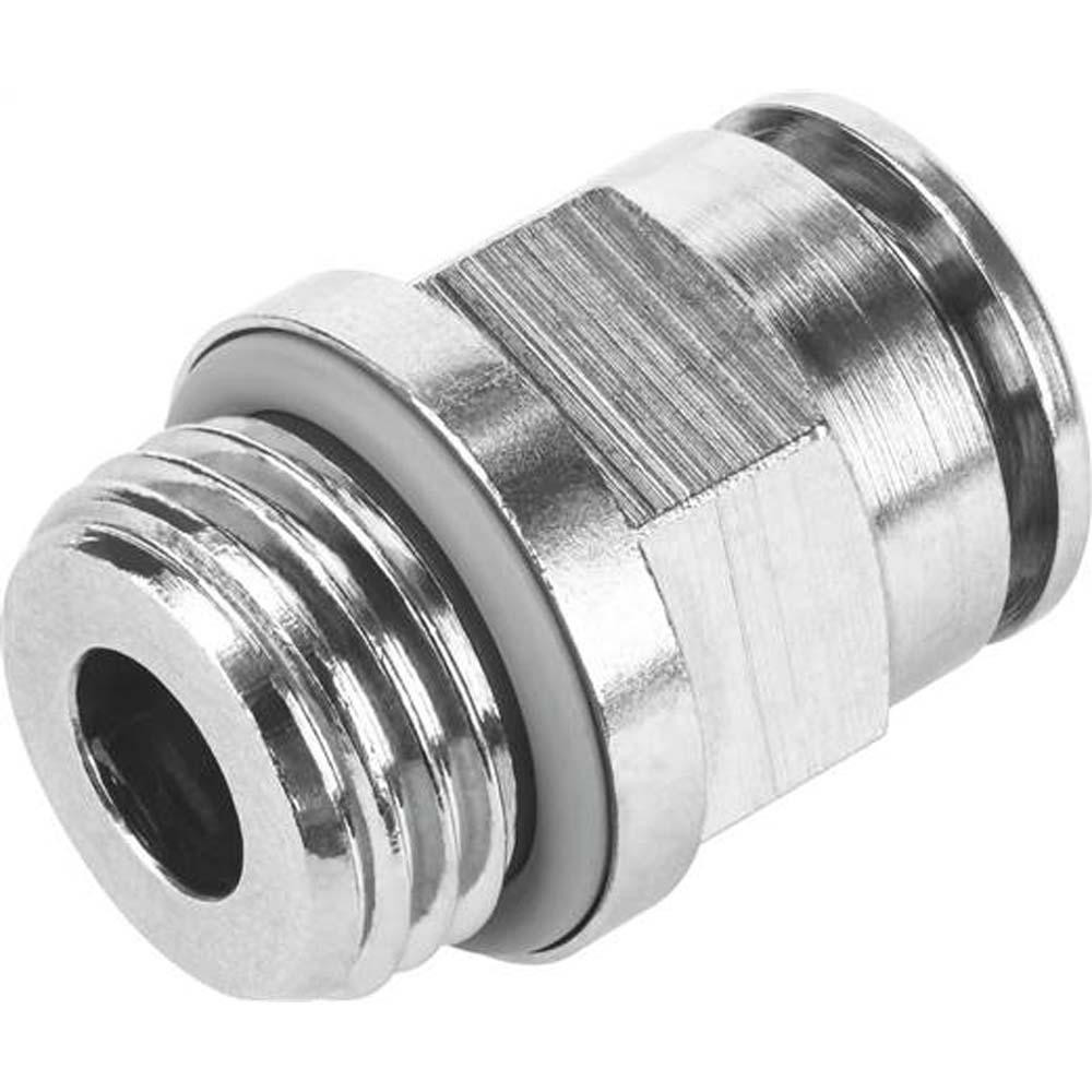 FESTO - NPQH-D - Push-in fitting - Straight design - Nickel-plated brass - Male thread with external hexagon - Nominal width 2.5 to 12 mm - PU 10 pieces - Price per PU
