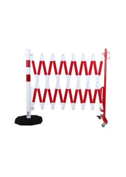 Concertina gate with bollard post - bollard post Ø 60 mm - with mobile base plate
