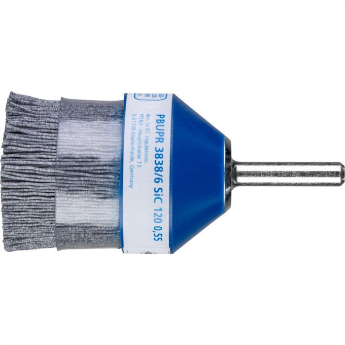 PFERD PBUPR brush brush with plastic body and support ring - plastic trim silicon carbide (SiC) - untied - outer diameter 25 and 38 mm - grain size 120 0.55 and 120 1.00