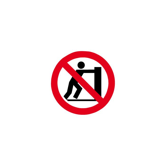 Prohibition sign "Pushing prohibited" diameter 5 to 40 cm