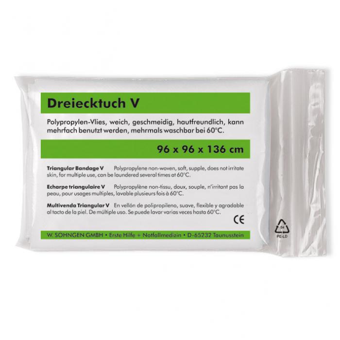 Dreieckstuch V - DIN 13 168 - white or black - PP nonwoven