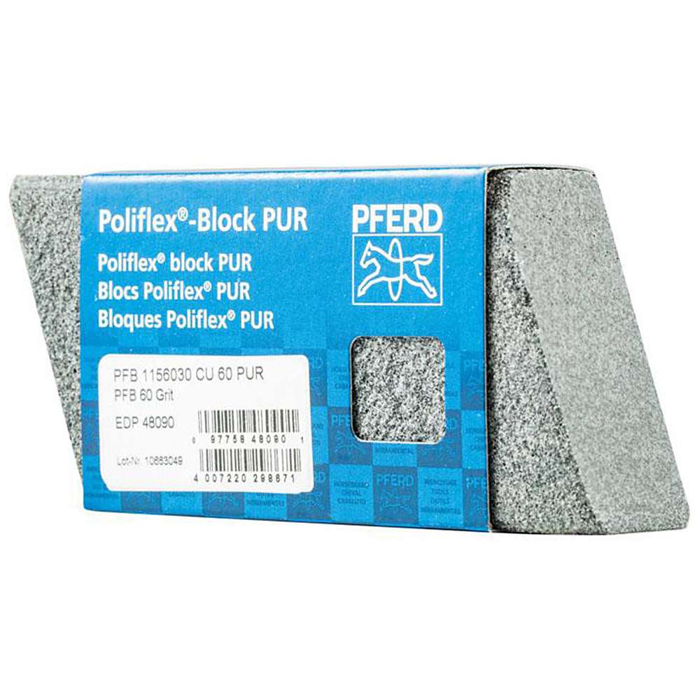 Poliflex-Blöcke PUR - PFERD Poliflex® - Länge 115 mm - Breite 60 mm - Höhe 30 mm - Korngröße 60 bis 240 - VE 5 Stück - Preis per VE