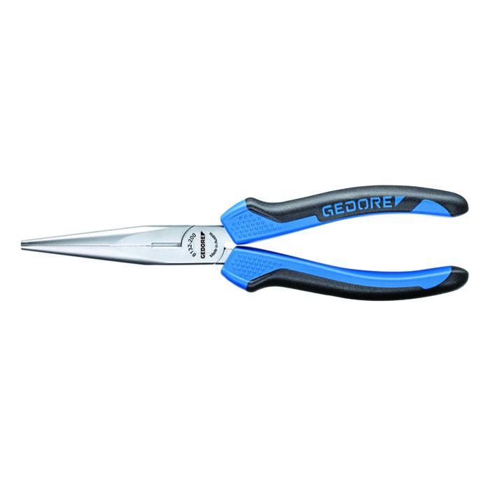 Flat nose pliers - 2-component handle - straight - with cutting edge