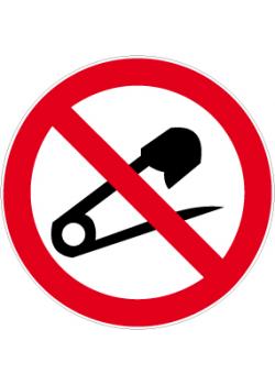 Forbud skilt - "forbud mod skarpe genstande" - diameter 5 og 40 cm