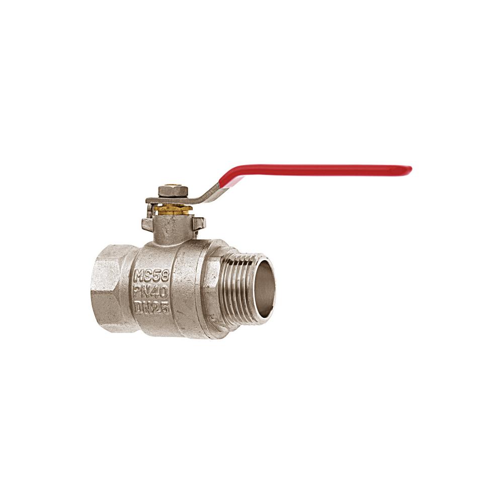 GEKA® plus ball valve - Type 3 - Nickel-plated brass - Female thread G3/8 to G2 to male thread G3/8 to G2 - Price per piece