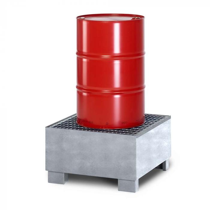 Sump tray type RWG made of steel - with grating - suitable for 1 to 8x 200 liters drum - underclearance 100 mm - various. Colors