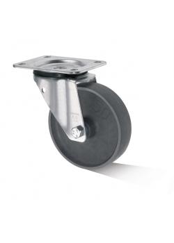 Zestaw kołowy skrętny do aparatu - koło poliamidowe - Ř koła 80 do 200 mm - wysokość 108 do 245 mm - nośność 130 do 270 kg