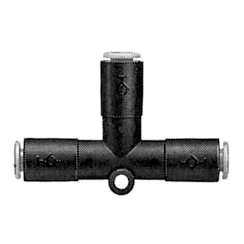 Conector en T KCT - latón/PBT - con válvula antirretorno - diámetro exterior de la manguera de 4 a 12 mm - unidad de embalaje 10 - Precio por unidad