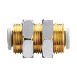 Rak skotkoppling KQ2E - rostfritt stål eller mässing/PBT - slangdiameter 3,2 till 16 mm - förpackning med 2 till 10 stycken - pris per styck