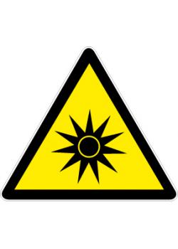 Znak ostrzegawczy  "Ostrzeżenie przed promieniami laserowymi" - Wymiary 5-40 cm