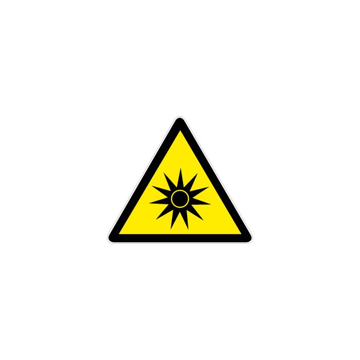 Varningsskylt "optisk strålning" - sidolängd 5-40 cm
