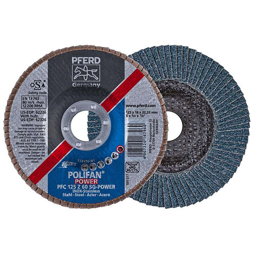 Disco lamellare - PFERD POLIFAN® - per acciaio / INOX - versione conica POWER - confezione da 10 pezzi - prezzo per confezione
