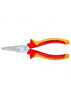 VDE round nose pliers - length 160 mm - sleeve-insulated - chrome-plated
