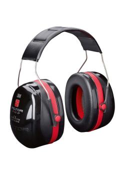 Ochrona słuchu Peltor Optime III - bardzo wysokie tłumienie - tłumienie SNR 35 dB - czarny / czerwony