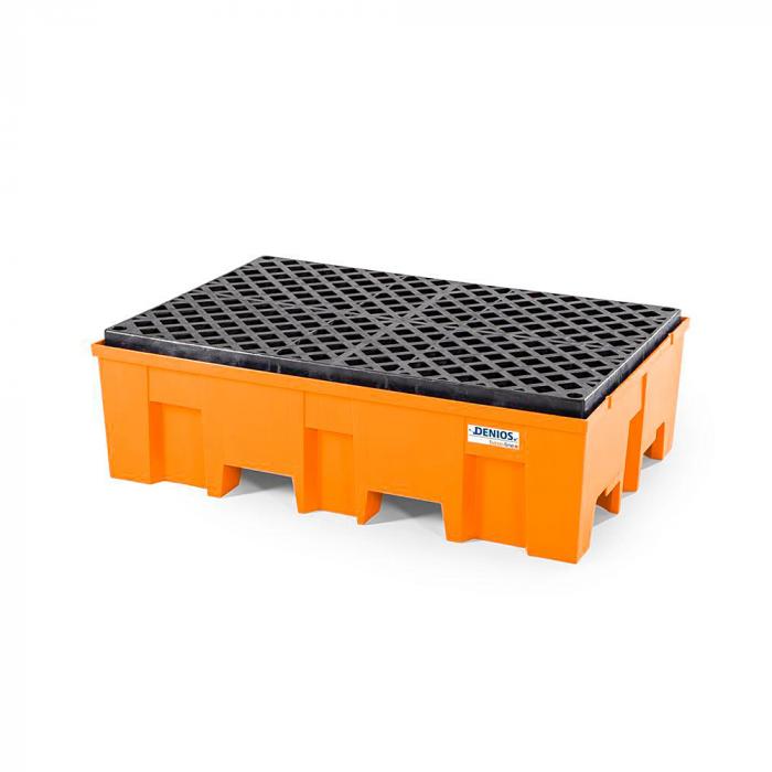 Collection tray base-line - polyethylene (PE) - 865 x 1245 x 350 mm - wheelchair accessible - for 1 to 2 barrels of 200 liters each
