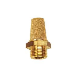 Silenziatore in bronzo sinterizzato - Filettatura in ottone/esagono - G 3/8 - SW 19 mm - Pressione di esercizio da 0 a 8 bar