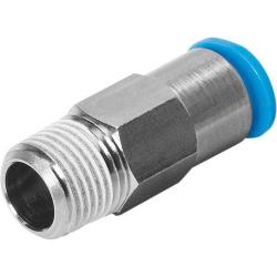 FESTO - QSK - Push-in locking fitting - Nickel-plated brass - Male thread R 1/8" to 1/2" - Hose Ø 4 to 12 mm - Price per piece