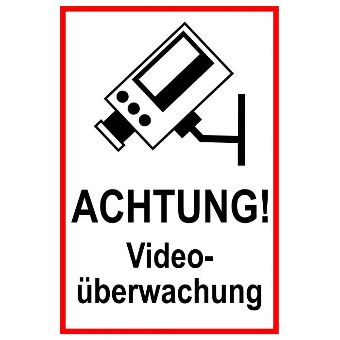 Zufahrts- und Zutrittsschild -"Achtung! Videoüberwachung" 20x30cm/30x45cm
