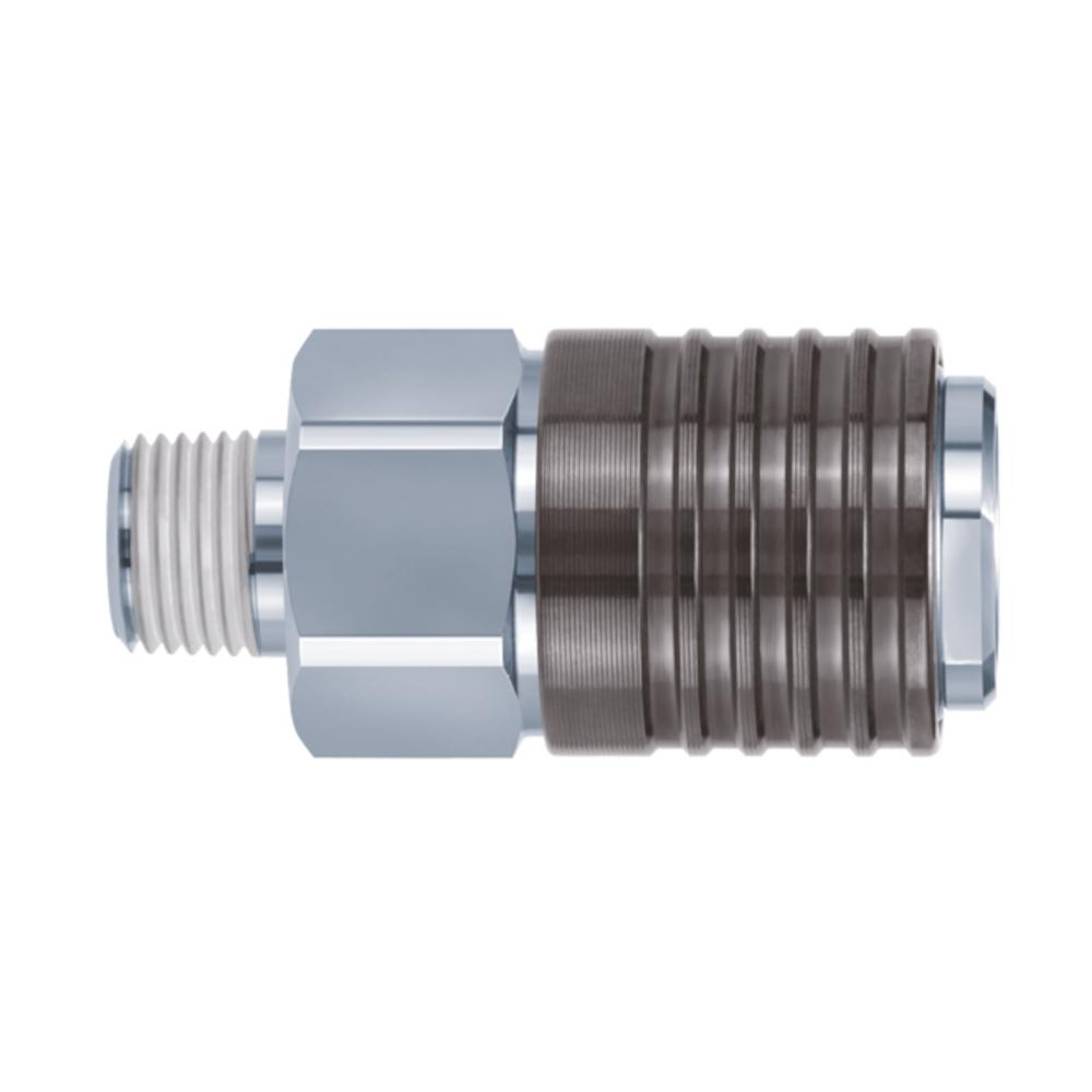 Snelkoppeling met bus KKA - zonder terugslagklep - AG R 1/8" tot 3/4" - bouwgrootte 1/8 tot 1/2 - prijs per stuk