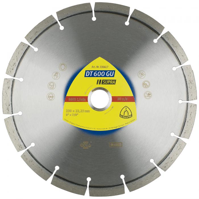 Diamantsnittskive DT 600 GU - diameter 115 til 230 mm - boring 22,23 mm - lasersveiset