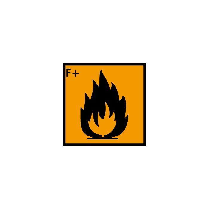 Hazardous material sign "Highly flammable" - 50 mm to 400 mm