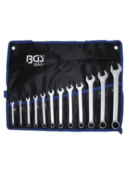 Foot ring wrench set - Sizes 6 to 22 mm - in Tetron-roll case - 12 pcs.