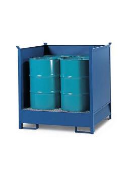 Hazardous materials station 4 P2-O-V50 - painted steel - for 4 drums of 200 liters - stackable