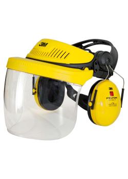 Supporto per la testa G500 - Combinazione di protezione del viso e dell'udito - con visiera trasparente - valore di attenuazione SNR 27 dB - giallo