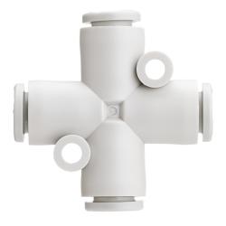 Krydskobling KQ2TW - PBT/PP - Slange Ø 4 til 12 mm - Pakke med 5 eller 10 stk. - Pris pr. stk.