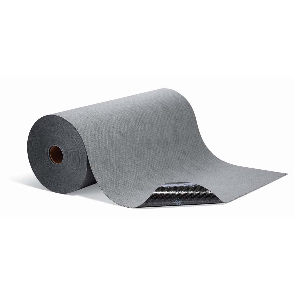 PIG® Grippy® selvklæbende absorberende måtterulle - grå - 81 cm x 15 til 46 m - absorberer 19,9 til 60,9 l/rulle - pris pr.
