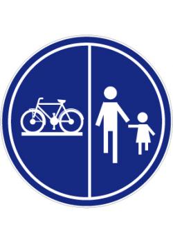 Påbudsskylt "cykel- och gångbana" - Ø 5-40 cm