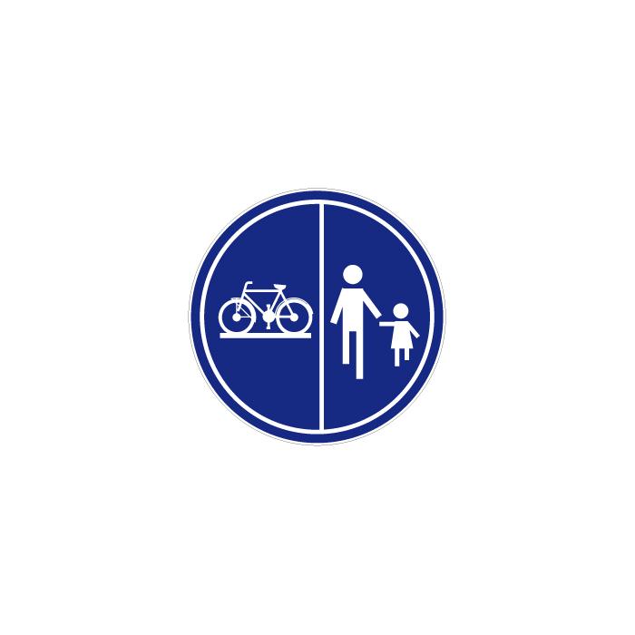 Påbudsskylt "cykel- och gångbana" - Ø 5-40 cm