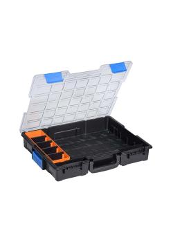 Professional small parts case EuroPlus Pro K 44.76/7 - plastic - outer dimensions (WxDxH) 440x355x76 mm - with clips - black