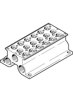 FESTO - Anschlussblock - Aluminium-Knetlegierung - Rastermaß 20 mm - CPE14-PRS-3/8-6 - (543834) - Preis per Stück