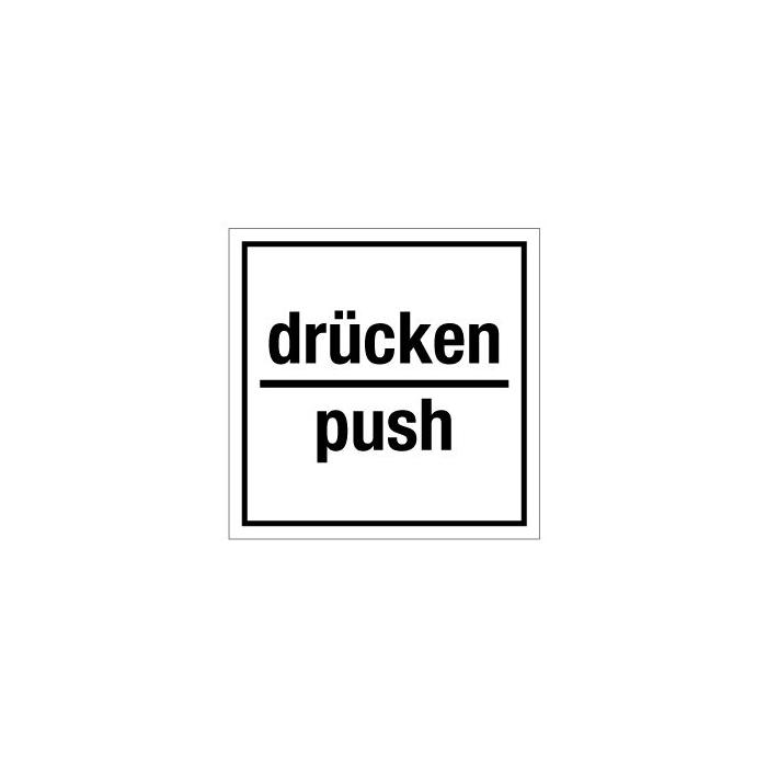 Türkennzeichnung "drücken / push" - 50 mm bis 400 mm