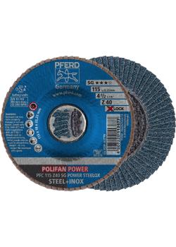 POLIFAN-hammastettu lukkolevy - PFERD - kartiomainen muotoilu PFC - Z SG - POWER STEELOX / X-LOCK - ulkopuolella Ø 115 - 125 mm - 10 kappaletta - Hinta per PU