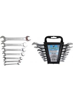 Double open ended spanner set - sizes 6 x 7 to 19 x 22 mm - DIN 3110-7 pcs.