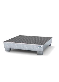 Collection tray classic-line - galvanized steel - wheelchair accessible - grating - for 4 barrels