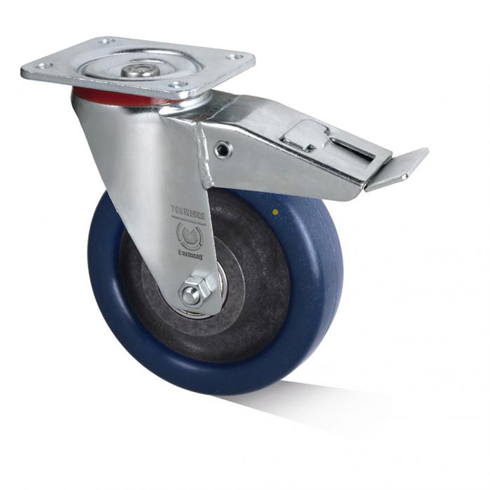 Castor - wheel PA - PU tread - double stops - ball bearings - stainless steel co