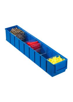Caisse industrielle ProfiPlus ShelfBox 500S - dimensions extérieures (l x p x h) 91 x 500 x 81 mm - couleur bleu et rouge