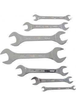 Double open ended spanner set - extra flat - sizes 6 to 23 mm - 7 pcs.