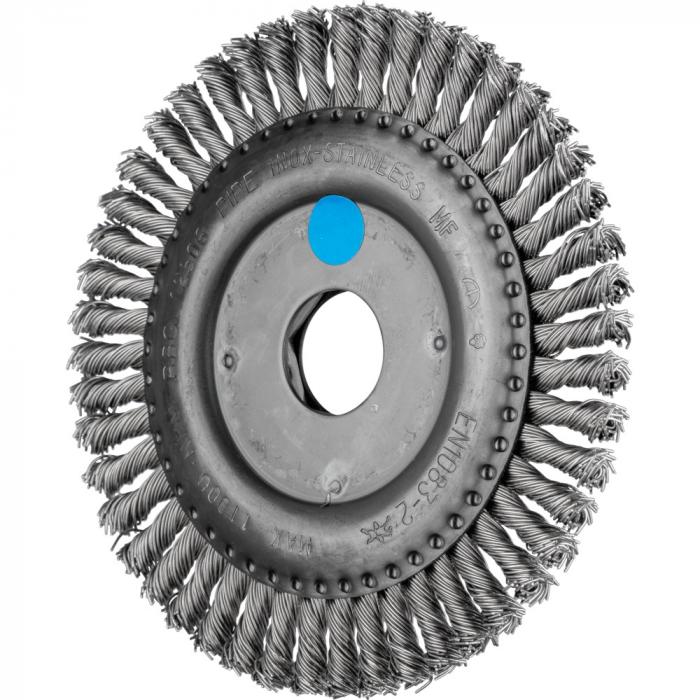 PFERD round brush RBG - knotted - pipeline - INOX - outer-ø 100 to 178 mm - 32 to 76 braids - trimming material-ø 0.50 mm - pack of 10 - price per pack