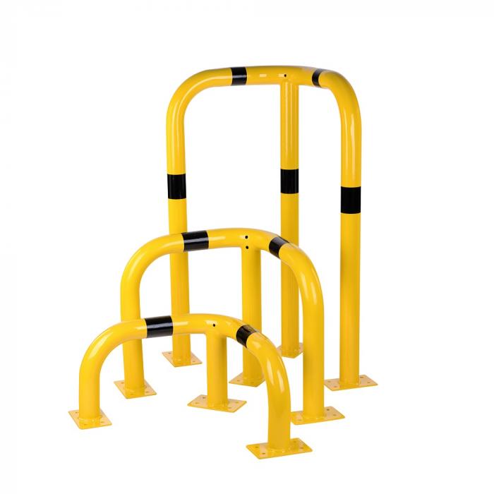 Ramming corners - powder-coated steel - for screwing on - yellow-black