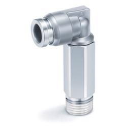 Hög böj KQB2W - mässing/rostfritt stål - utan tätning - slangytterdiameter 4 till 12 mm - AG R 1/8" eller 1/4" - pris per styck