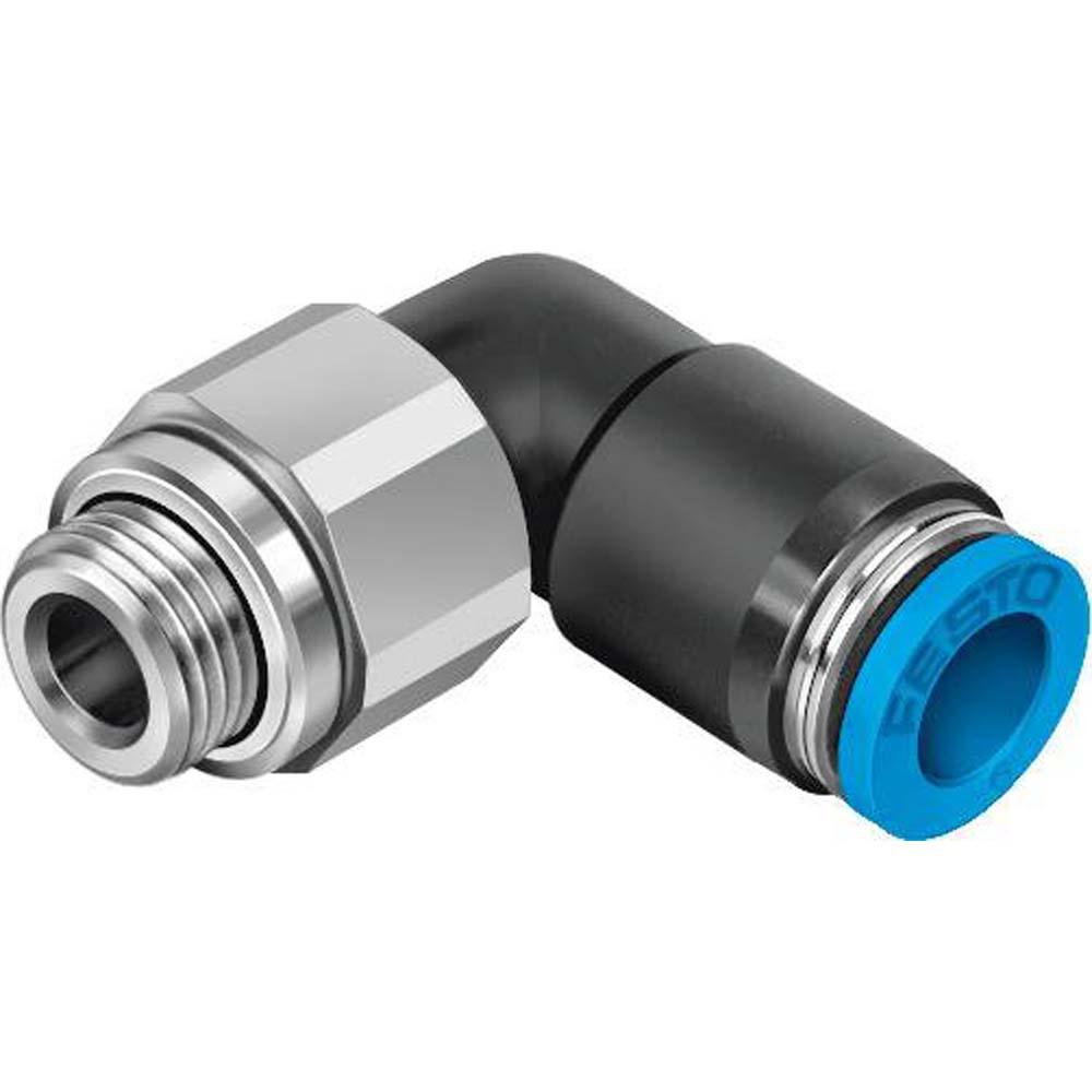 FESTO - QSRL - Push-in L-rotary fitting - Standard size - 360° rotating, with ball bearing - Male thread with external hex - Nominal width 1.9 to 7.4 mm - Price per piece