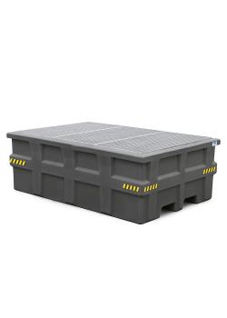 Catch pan pro-line - polyethylene (PE) - for IBC - with galvanized grating