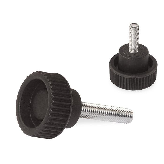 knurl grip screws - D26 mm - M 6 x 20 to M 8 x 40 mm - black