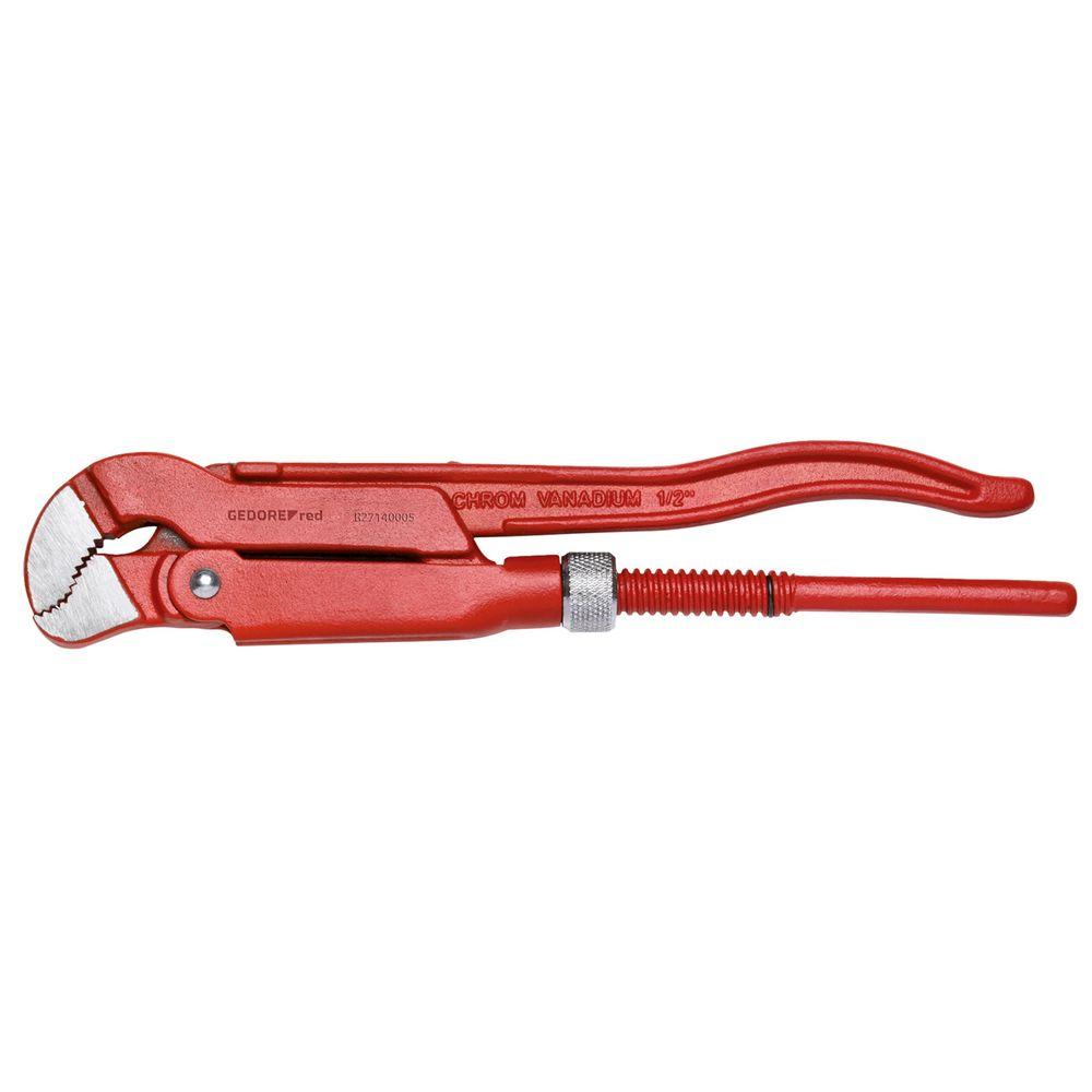 Chiave per tubi rossa Gedore - posizione della ganascia 45° Ganascia a S - varie larghezze Larghezze di serraggio - prezzo per pezzo