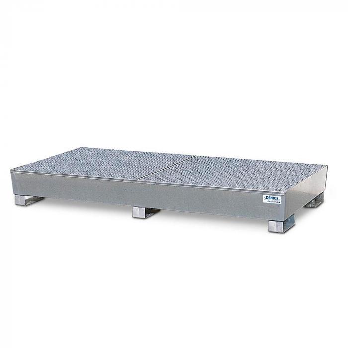 Collection tray classic-line - galvanized steel - wheelchair accessible - grating - for 4 to 8 barrels